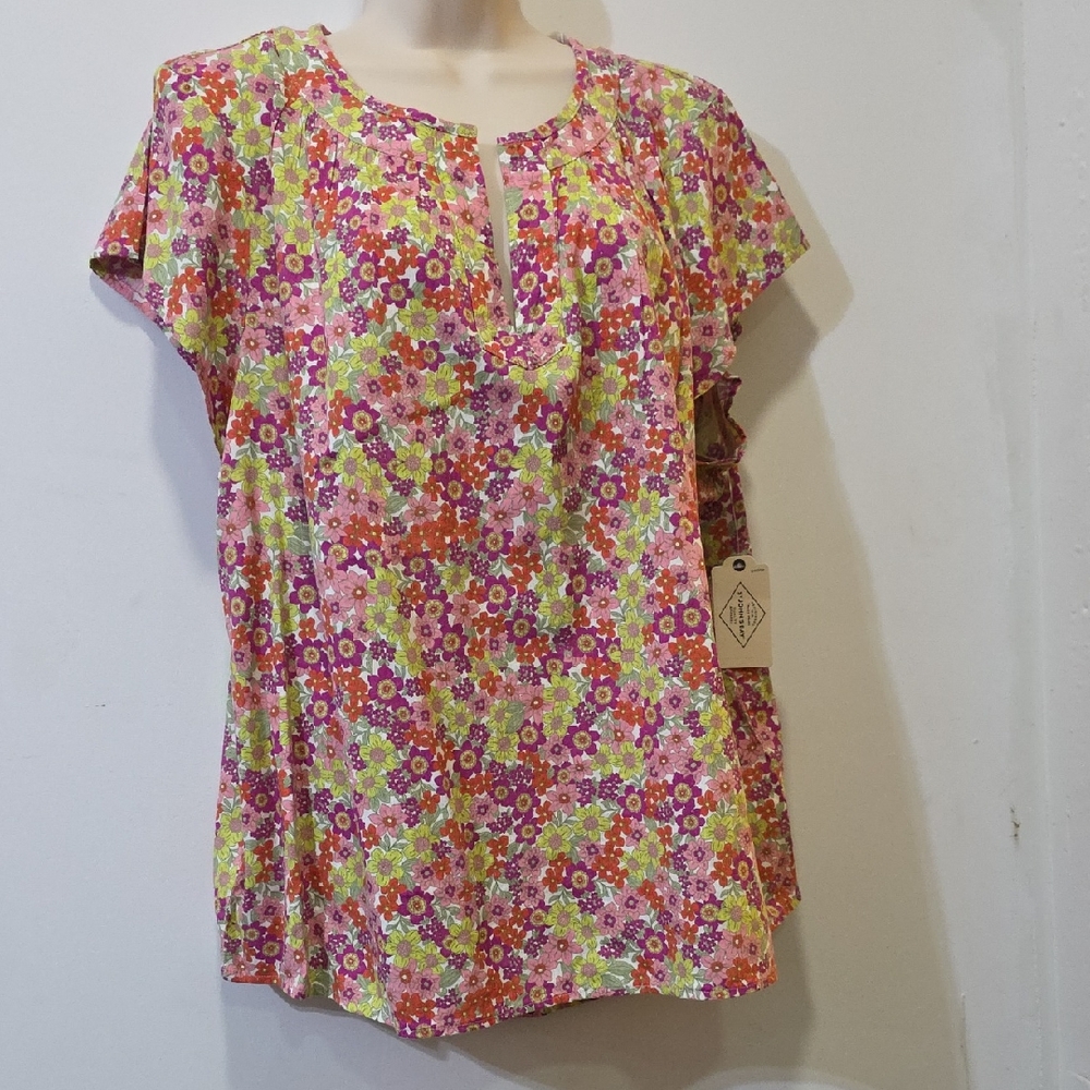 St. John's Bay Multicolor Floral Blouse